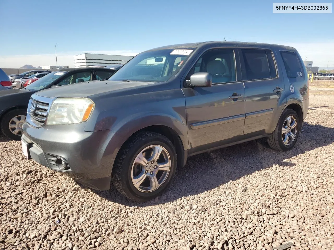 2013 Honda Pilot Ex VIN: 5FNYF4H43DB002865 Lot: 77908894