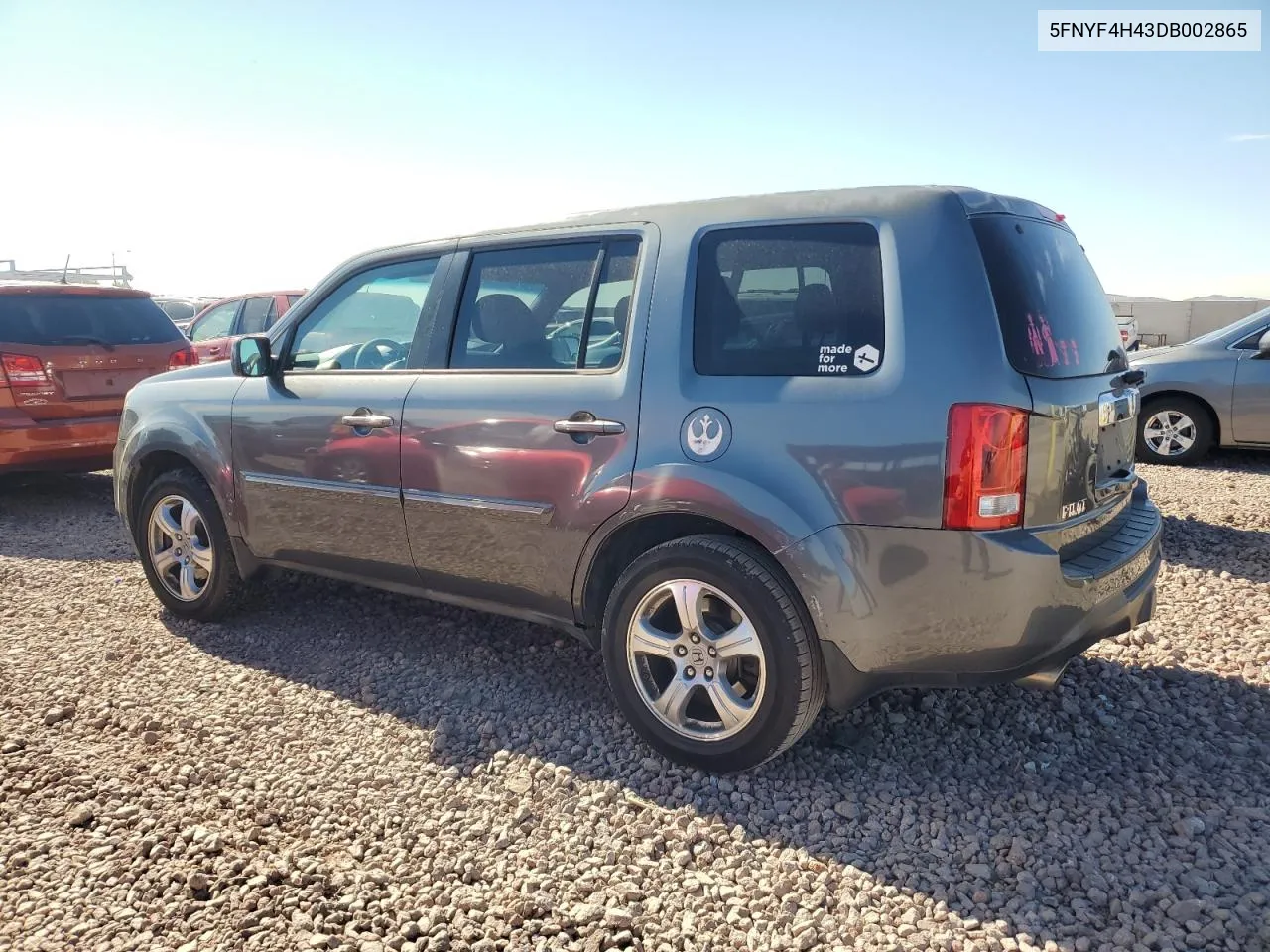 2013 Honda Pilot Ex VIN: 5FNYF4H43DB002865 Lot: 77908894