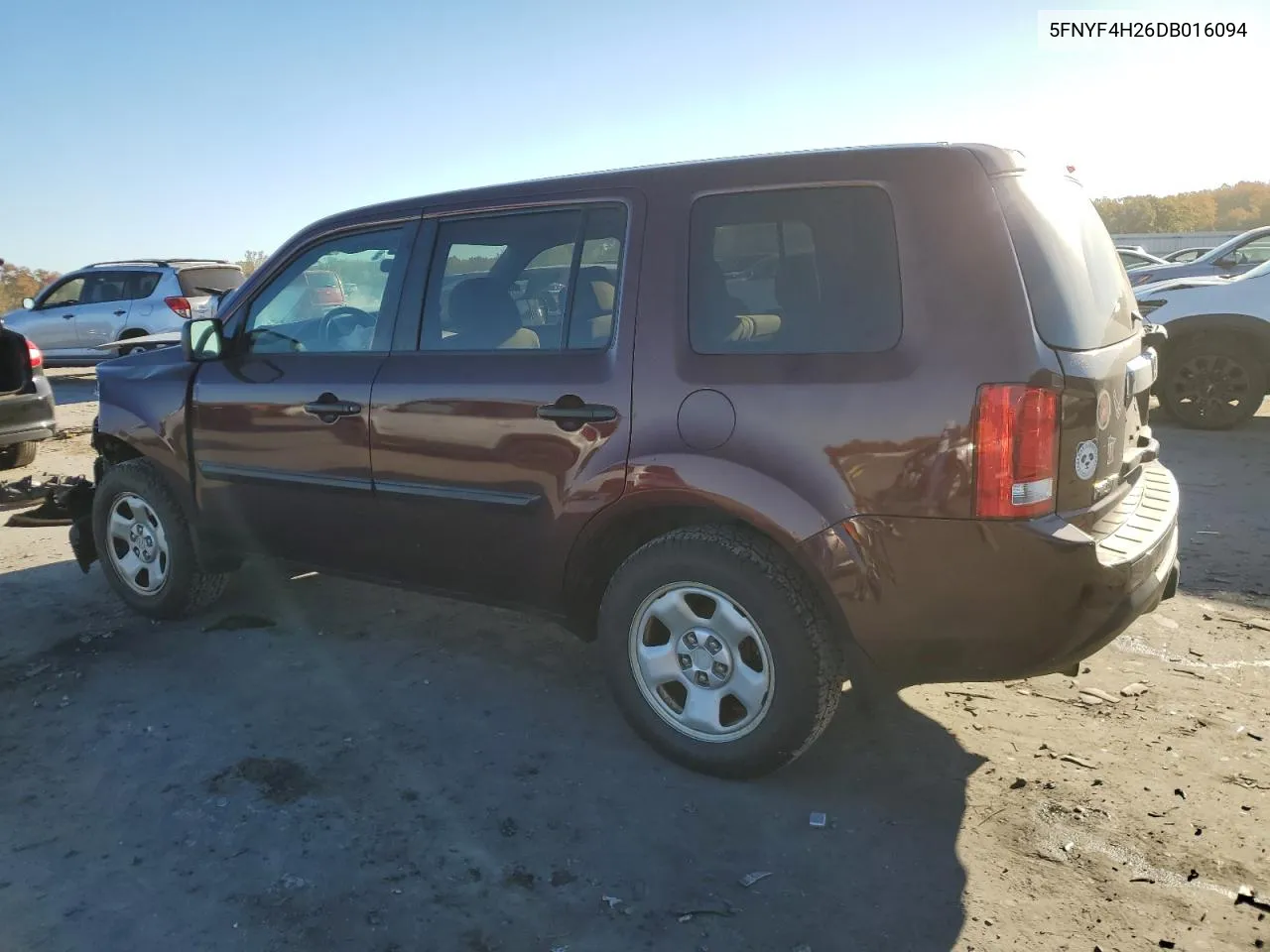 2013 Honda Pilot Lx VIN: 5FNYF4H26DB016094 Lot: 77962384