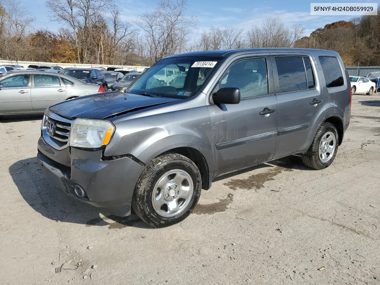 2013 Honda Pilot Lx VIN: 5FNYF4H24DB059929 Lot: 79130414