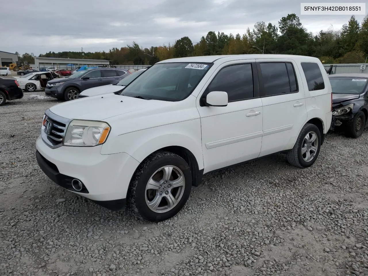 2013 Honda Pilot Ex VIN: 5FNYF3H42DB018551 Lot: 79472684