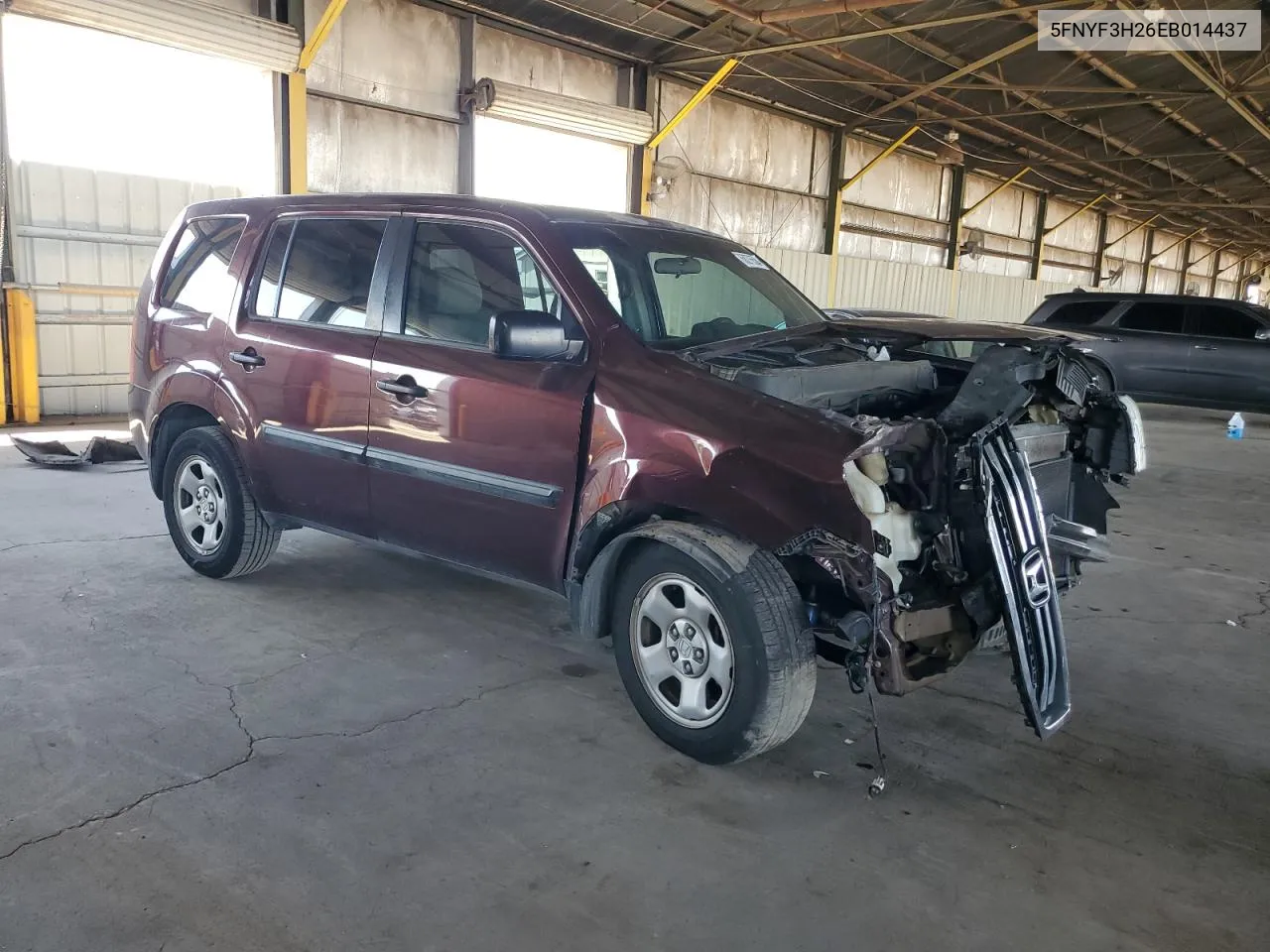 2014 Honda Pilot Lx VIN: 5FNYF3H26EB014437 Lot: 68276504