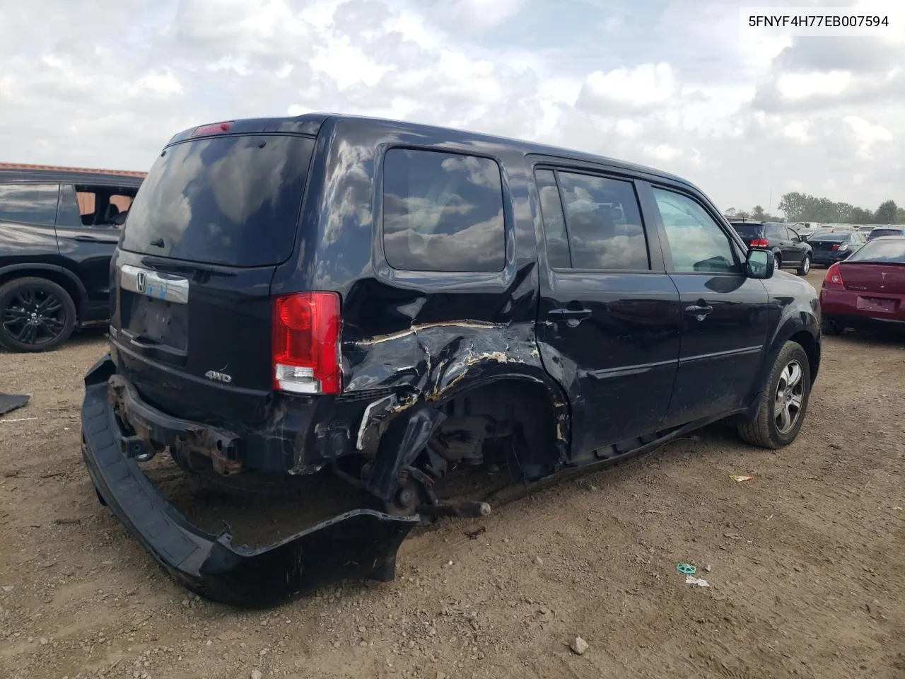 2014 Honda Pilot Exln VIN: 5FNYF4H77EB007594 Lot: 68896254