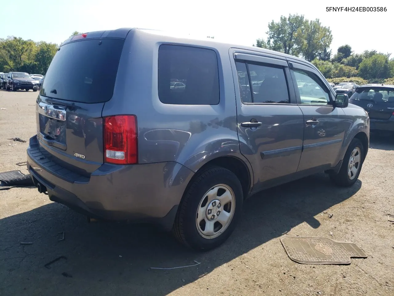 5FNYF4H24EB003586 2014 Honda Pilot Lx