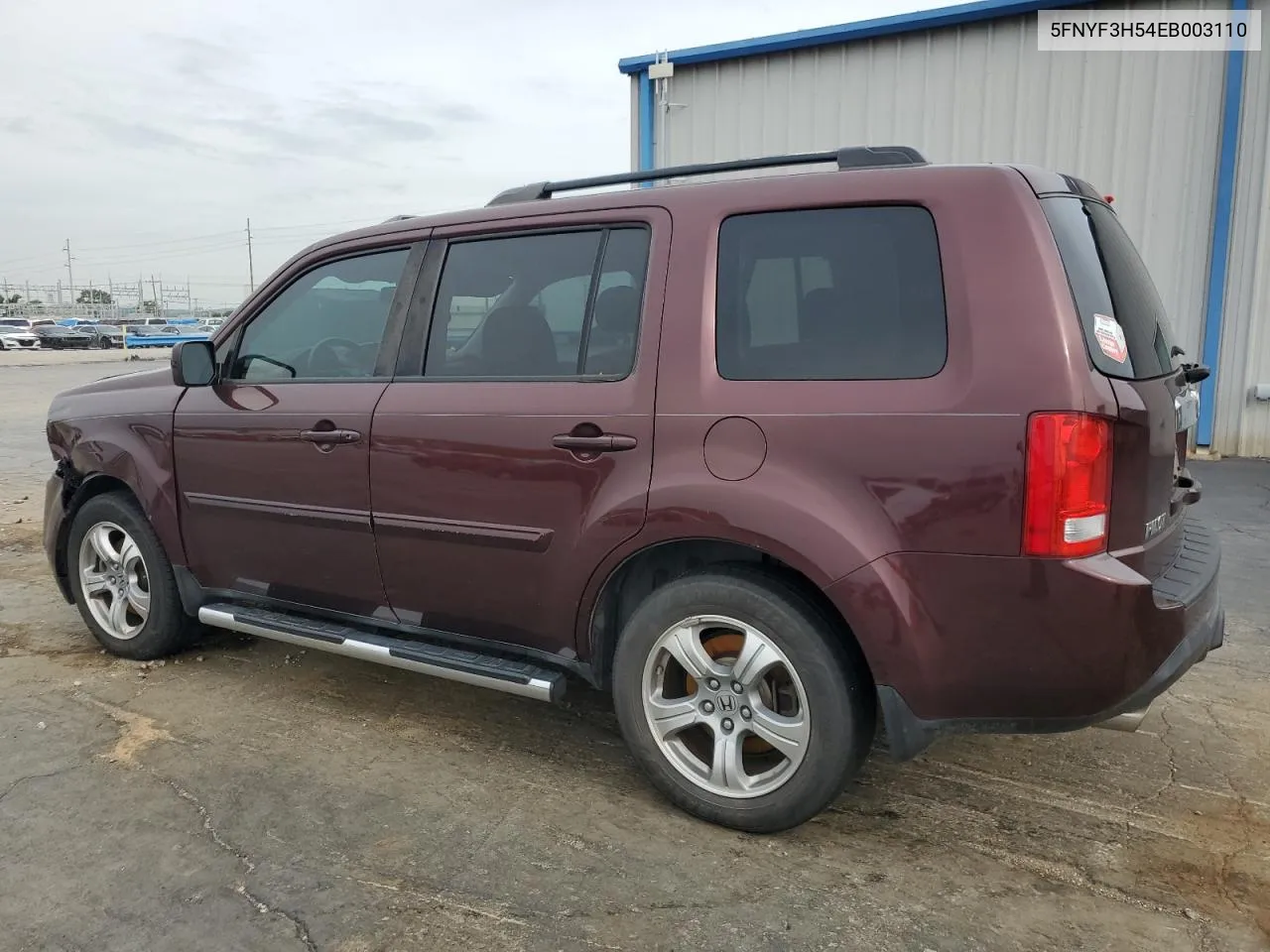 5FNYF3H54EB003110 2014 Honda Pilot Exl