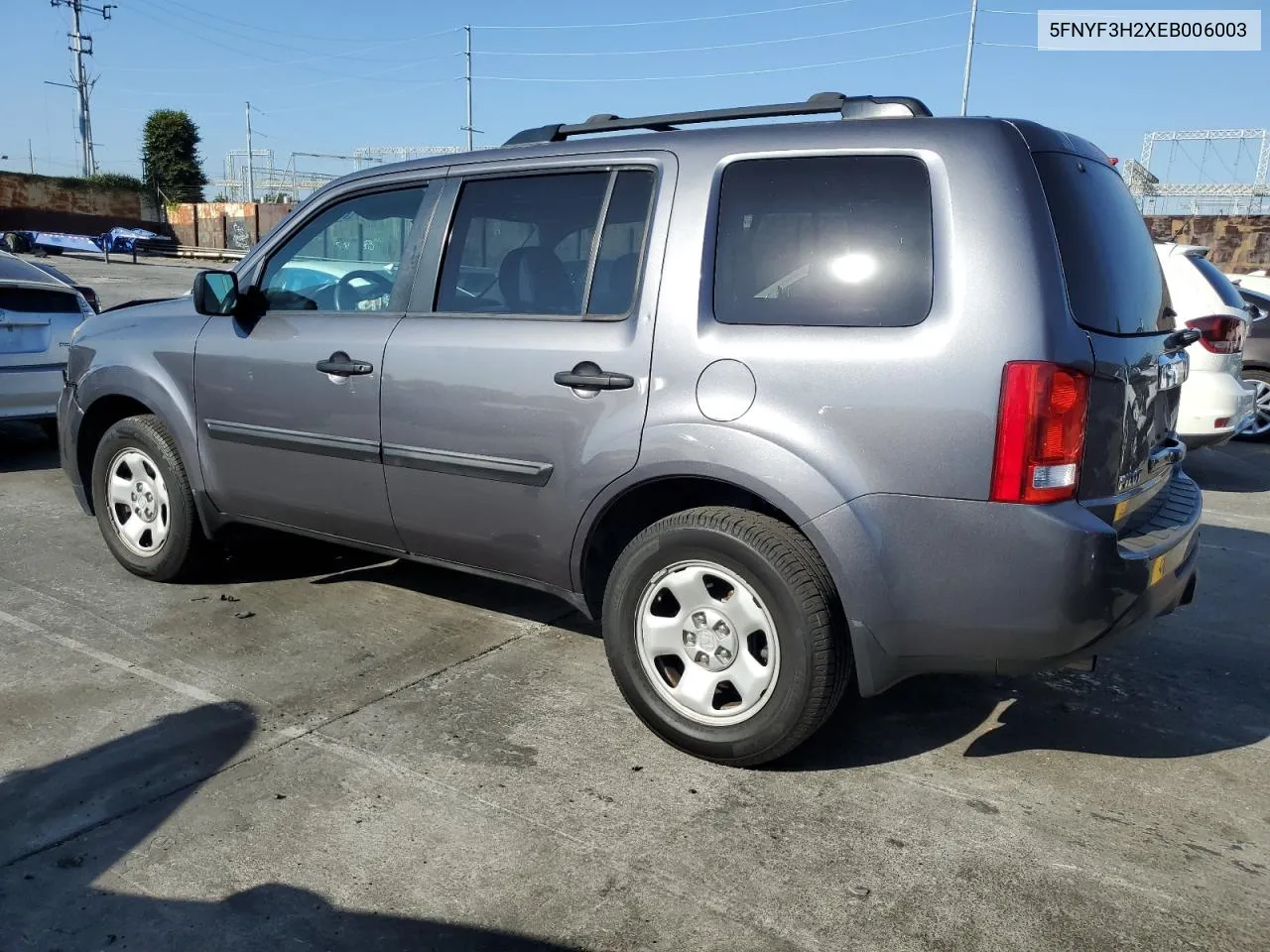 2014 Honda Pilot Lx VIN: 5FNYF3H2XEB006003 Lot: 70813314