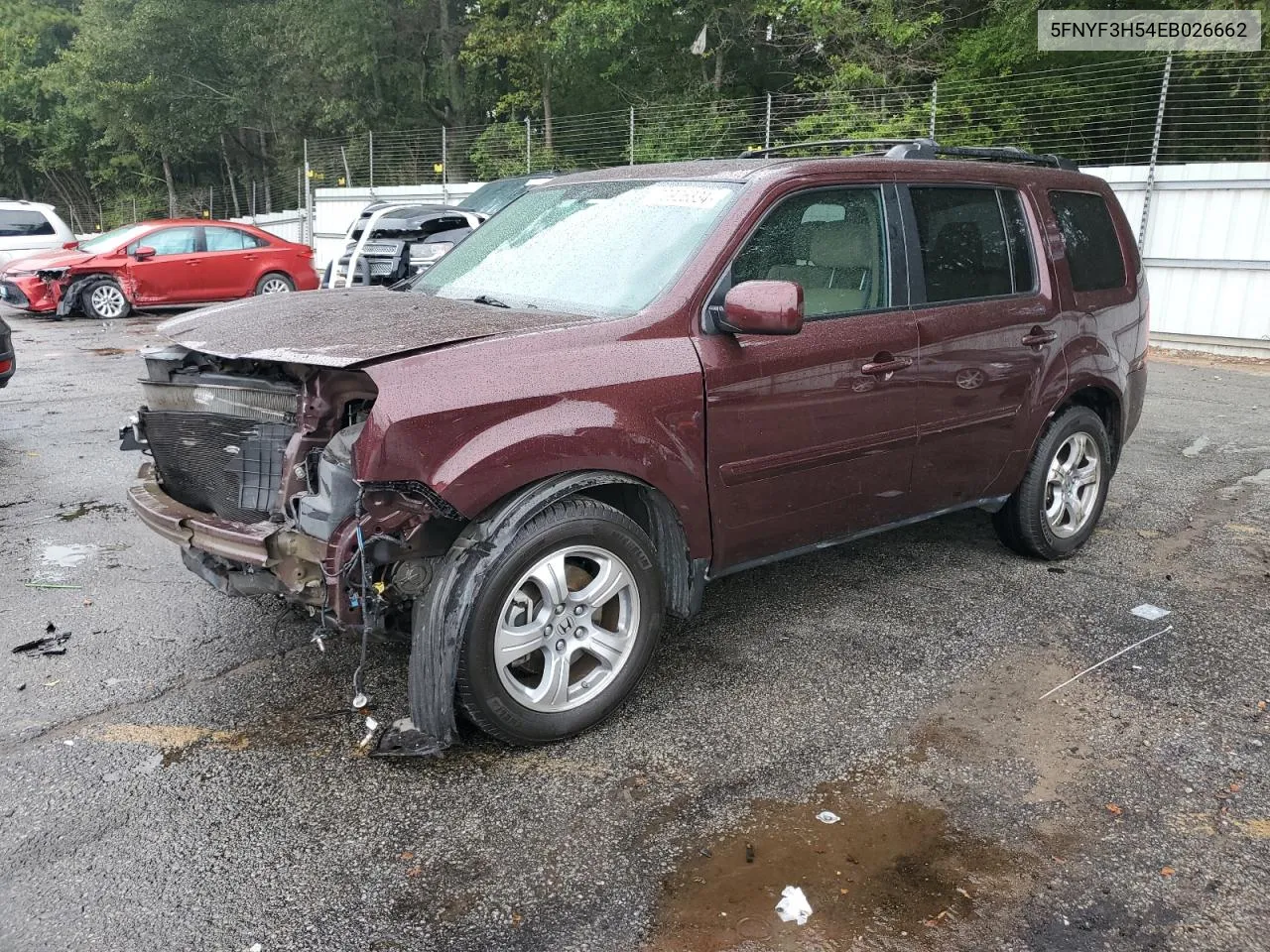 2014 Honda Pilot Exl VIN: 5FNYF3H54EB026662 Lot: 70926334