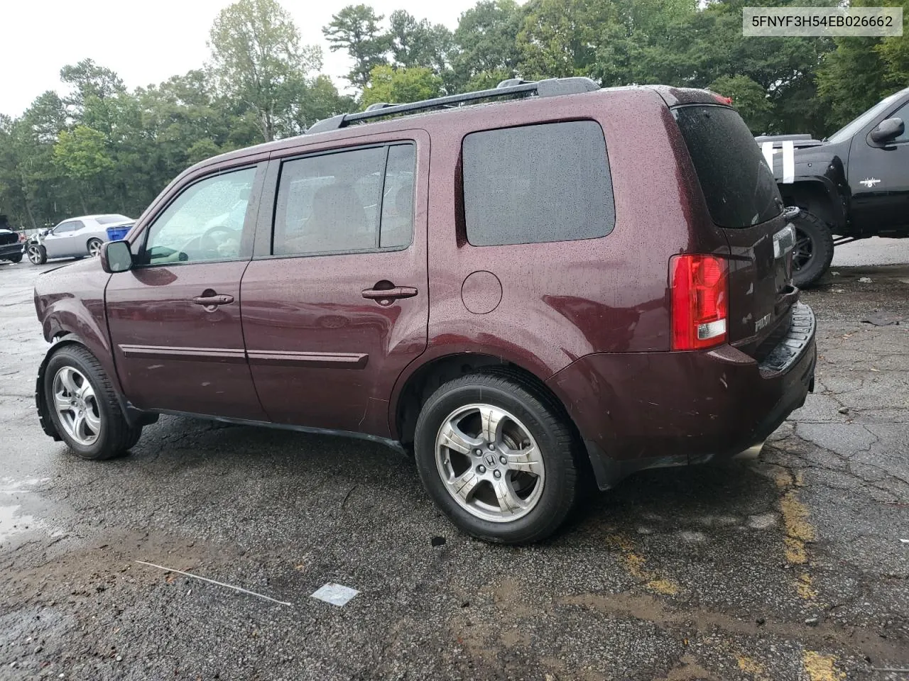 2014 Honda Pilot Exl VIN: 5FNYF3H54EB026662 Lot: 70926334