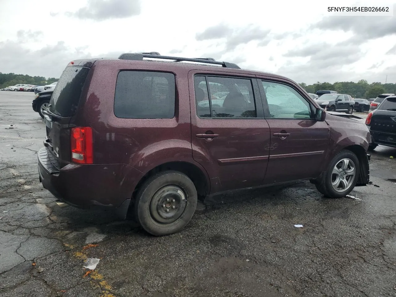 2014 Honda Pilot Exl VIN: 5FNYF3H54EB026662 Lot: 70926334