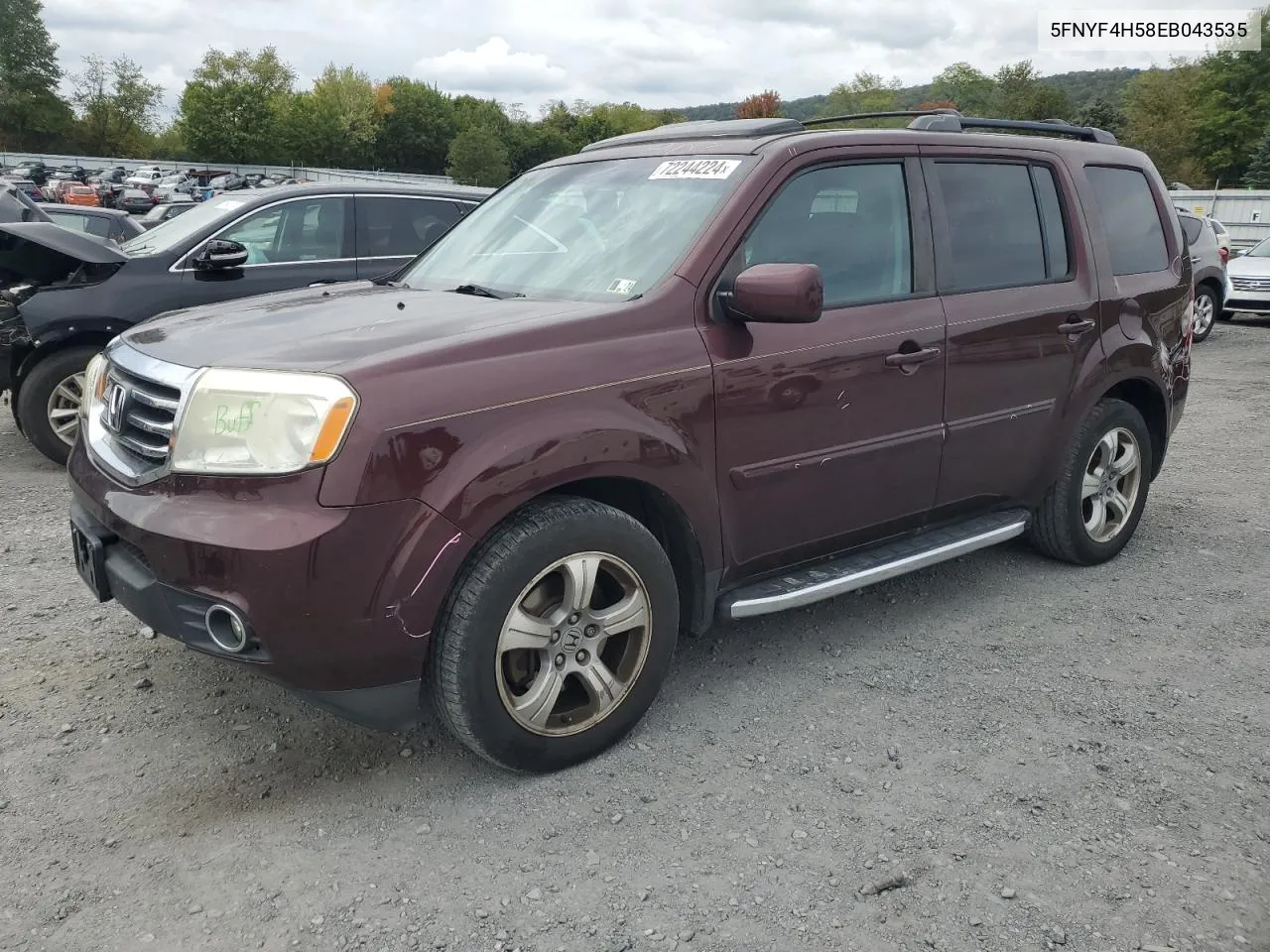 5FNYF4H58EB043535 2014 Honda Pilot Exl