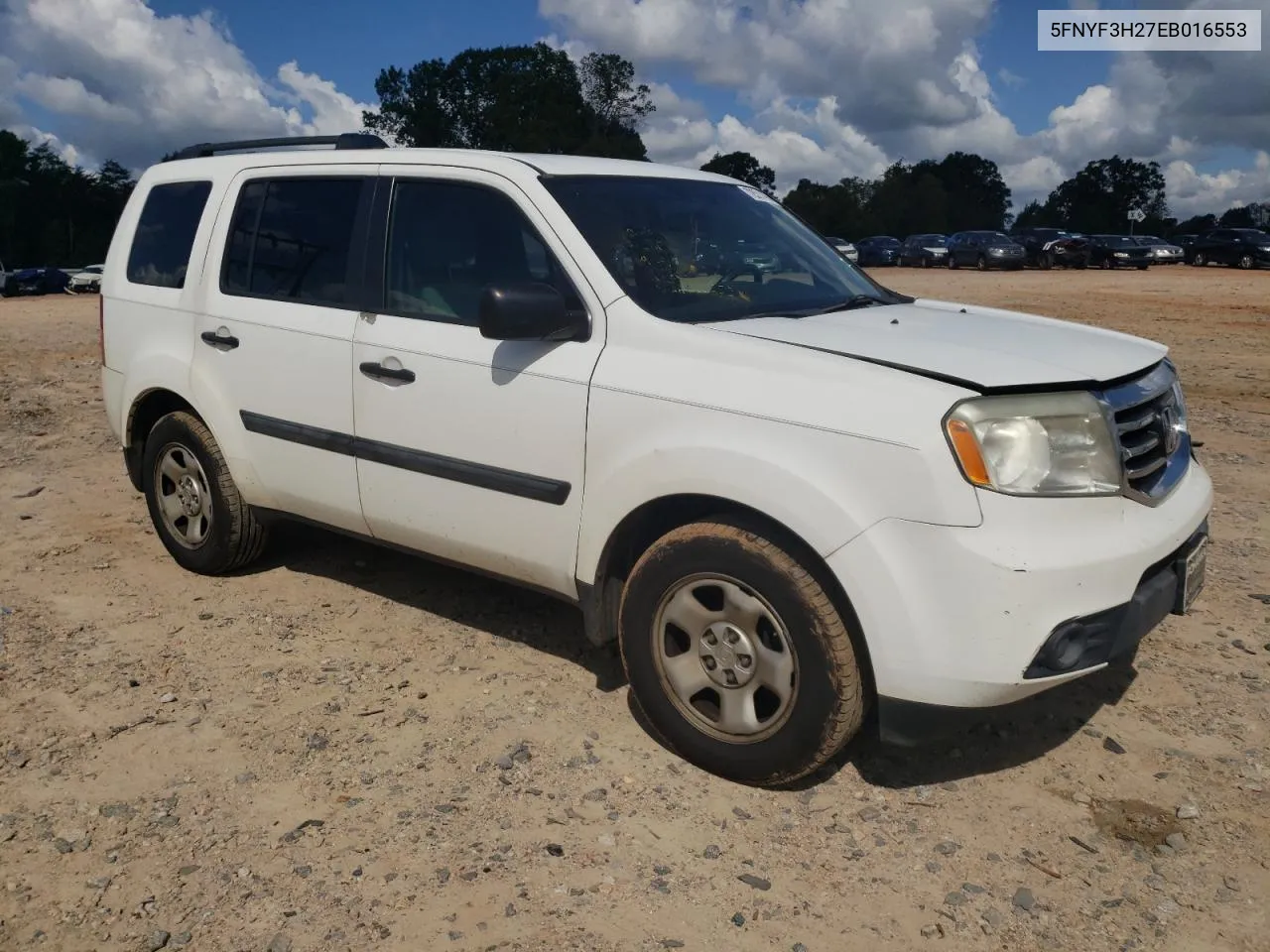 2014 Honda Pilot Lx VIN: 5FNYF3H27EB016553 Lot: 72521494