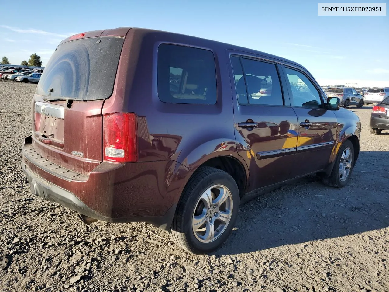 2014 Honda Pilot Exl VIN: 5FNYF4H5XEB023951 Lot: 72710114