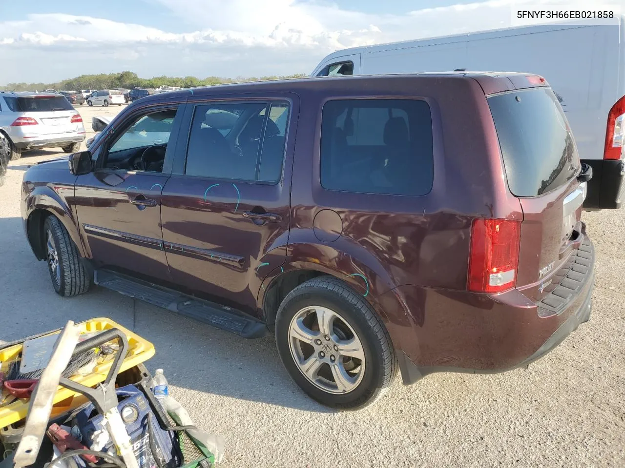 2014 Honda Pilot Exl VIN: 5FNYF3H66EB021858 Lot: 72796704