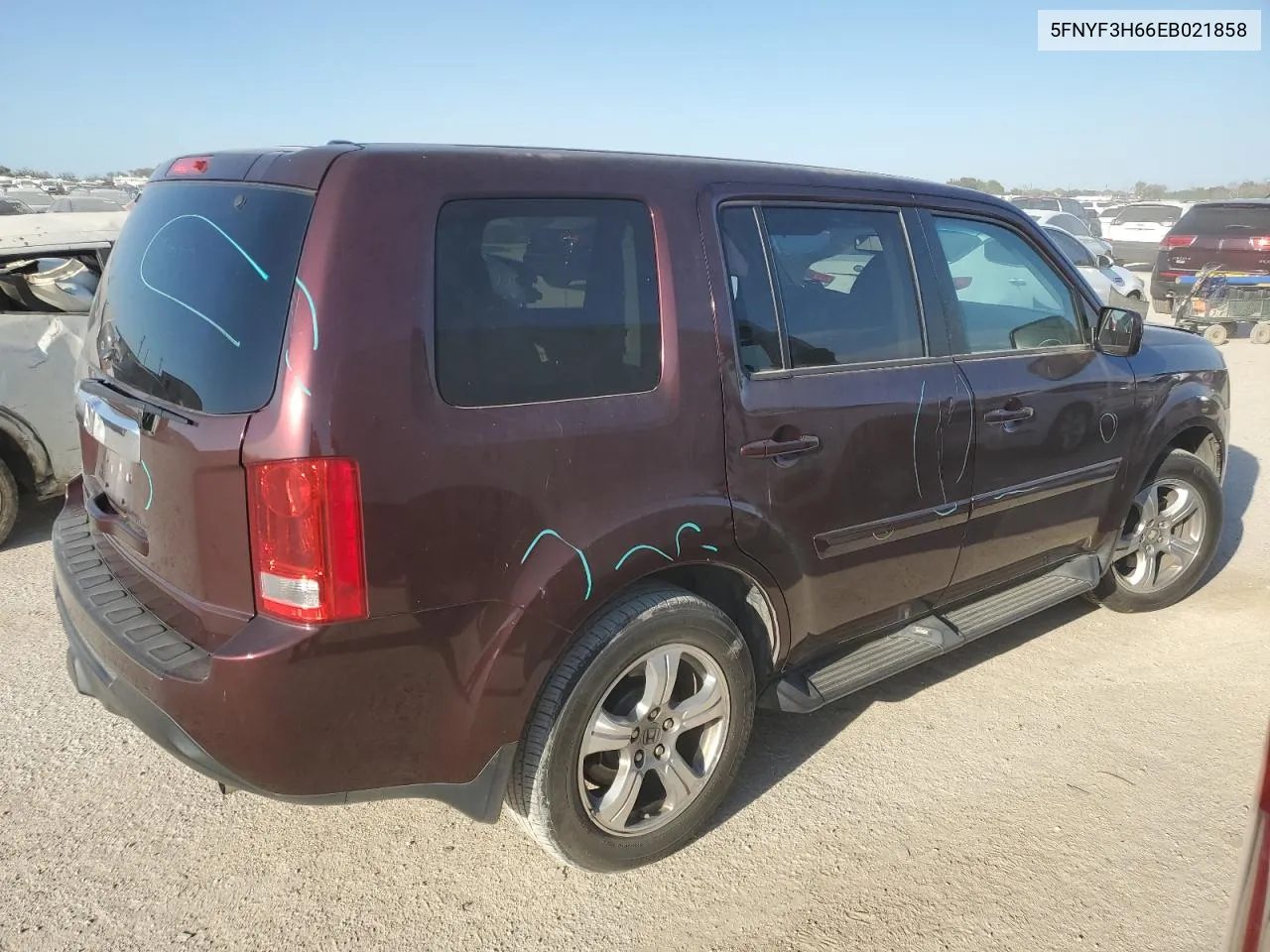 2014 Honda Pilot Exl VIN: 5FNYF3H66EB021858 Lot: 72796704