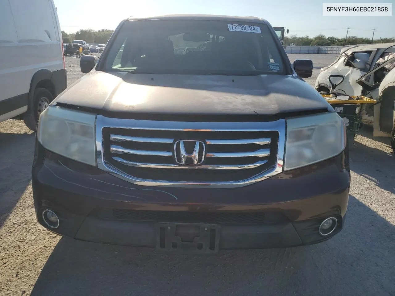 2014 Honda Pilot Exl VIN: 5FNYF3H66EB021858 Lot: 72796704