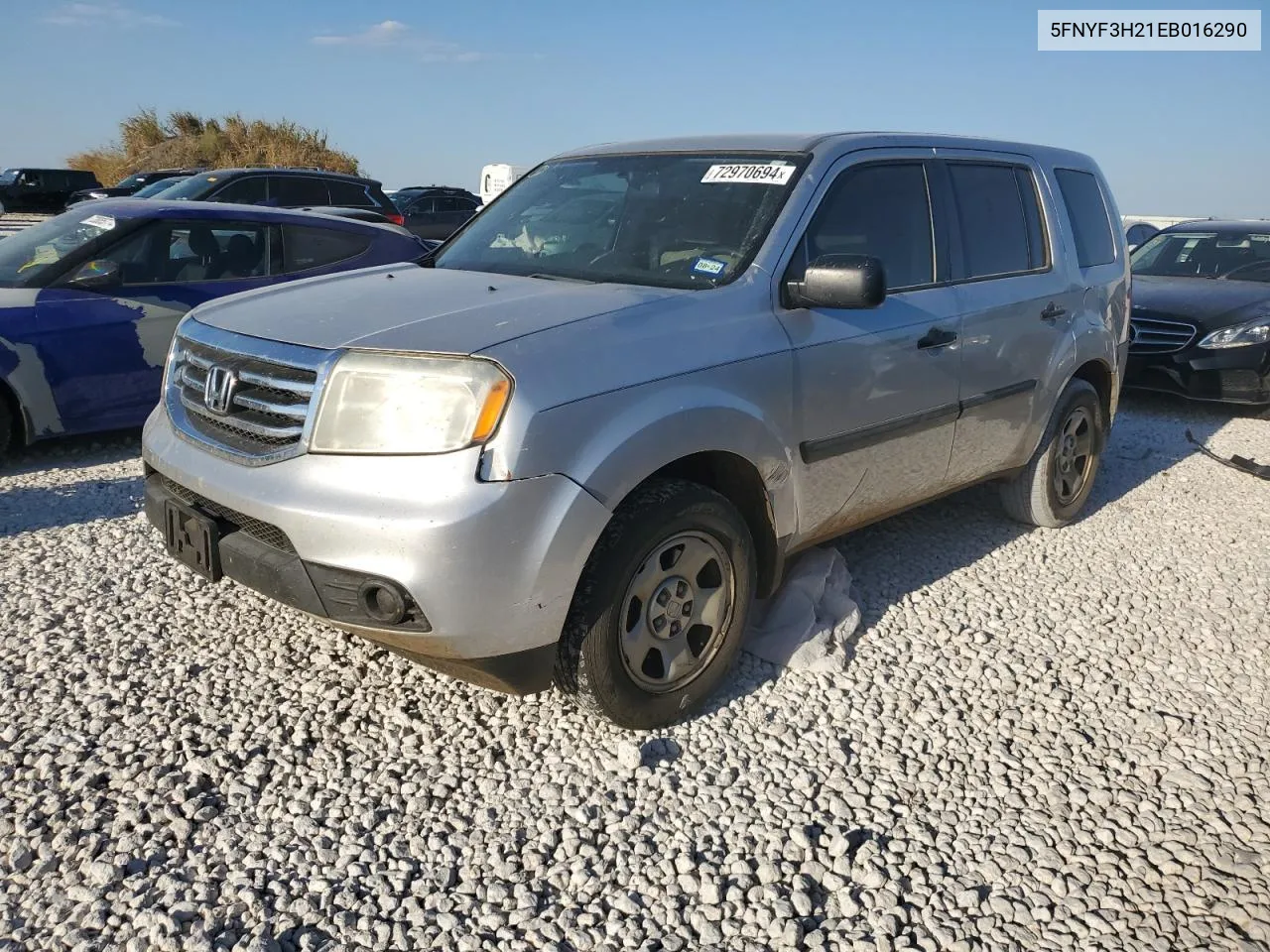 5FNYF3H21EB016290 2014 Honda Pilot Lx