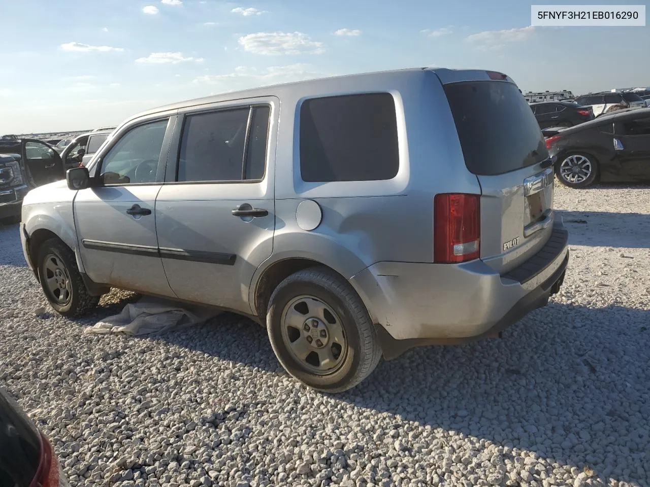 2014 Honda Pilot Lx VIN: 5FNYF3H21EB016290 Lot: 72970694