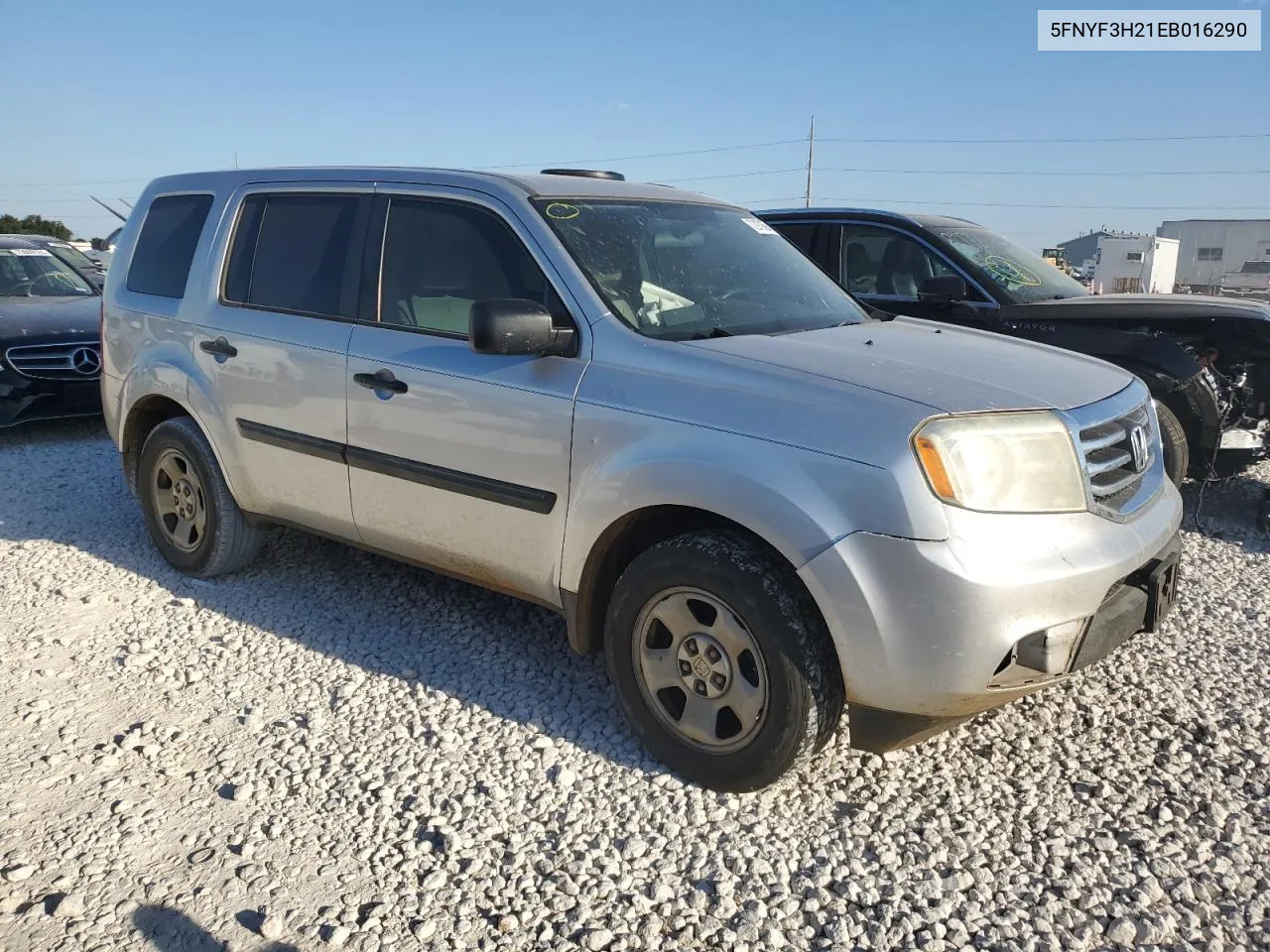 2014 Honda Pilot Lx VIN: 5FNYF3H21EB016290 Lot: 72970694