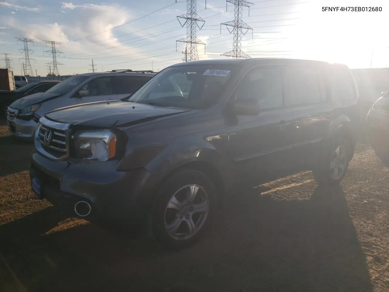 2014 Honda Pilot Exln VIN: 5FNYF4H73EB012680 Lot: 73814654