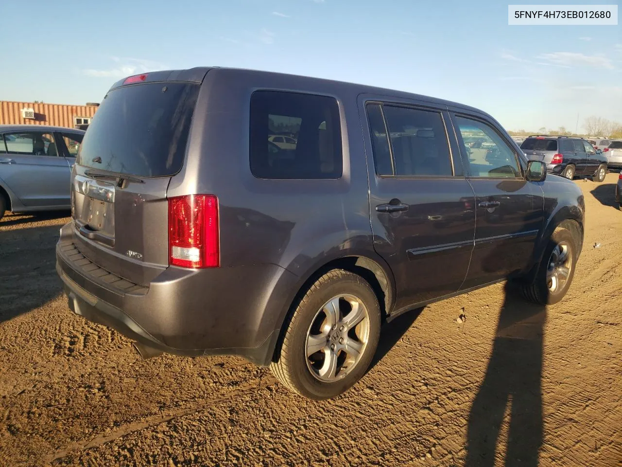 2014 Honda Pilot Exln VIN: 5FNYF4H73EB012680 Lot: 73814654