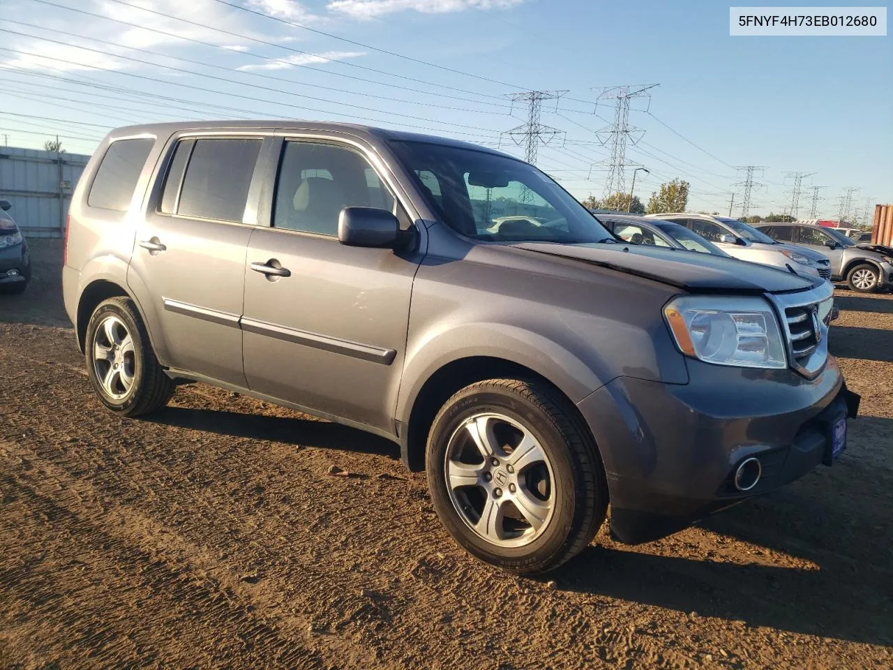 2014 Honda Pilot Exln VIN: 5FNYF4H73EB012680 Lot: 73814654