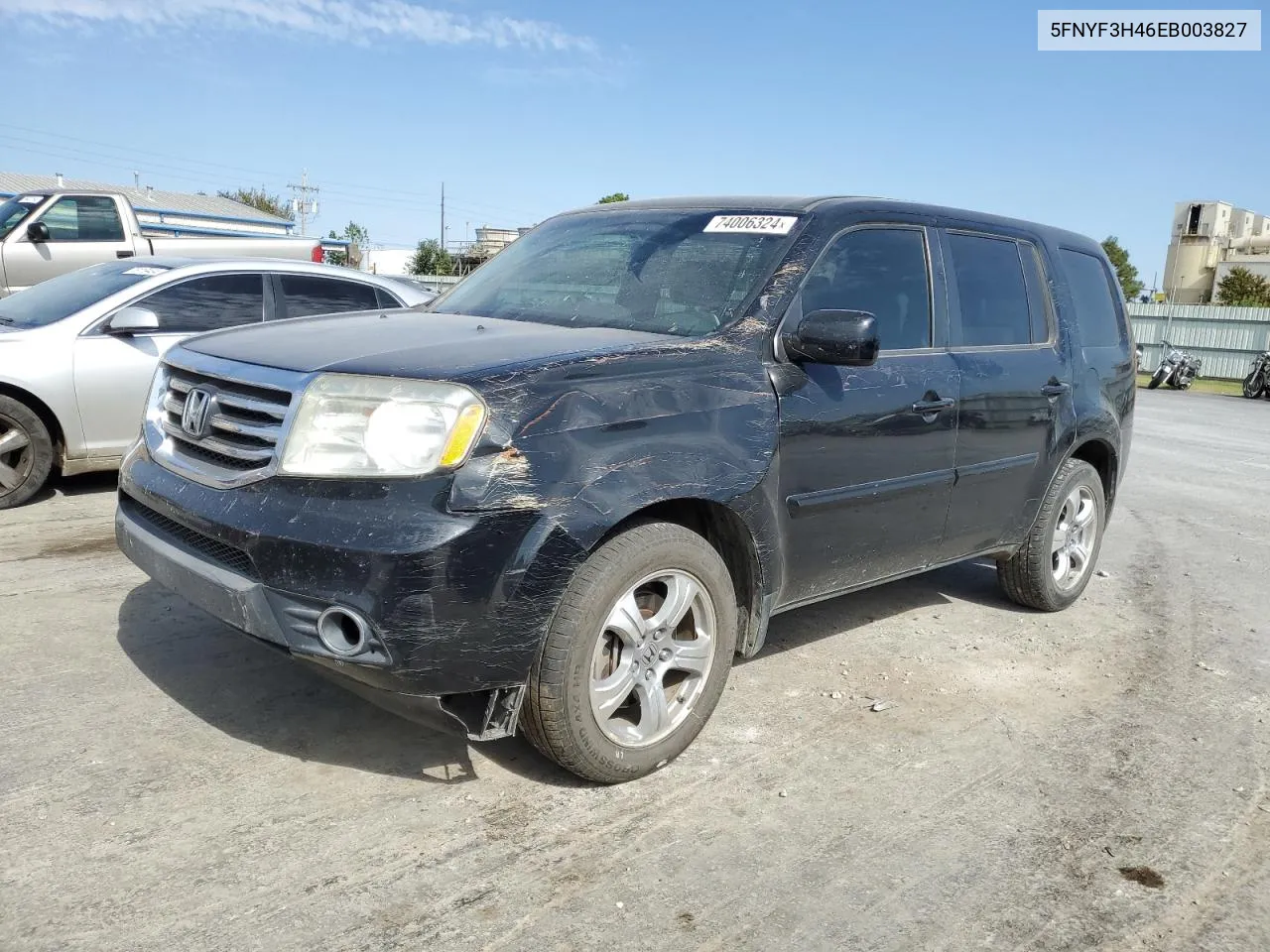 2014 Honda Pilot Ex VIN: 5FNYF3H46EB003827 Lot: 74006324