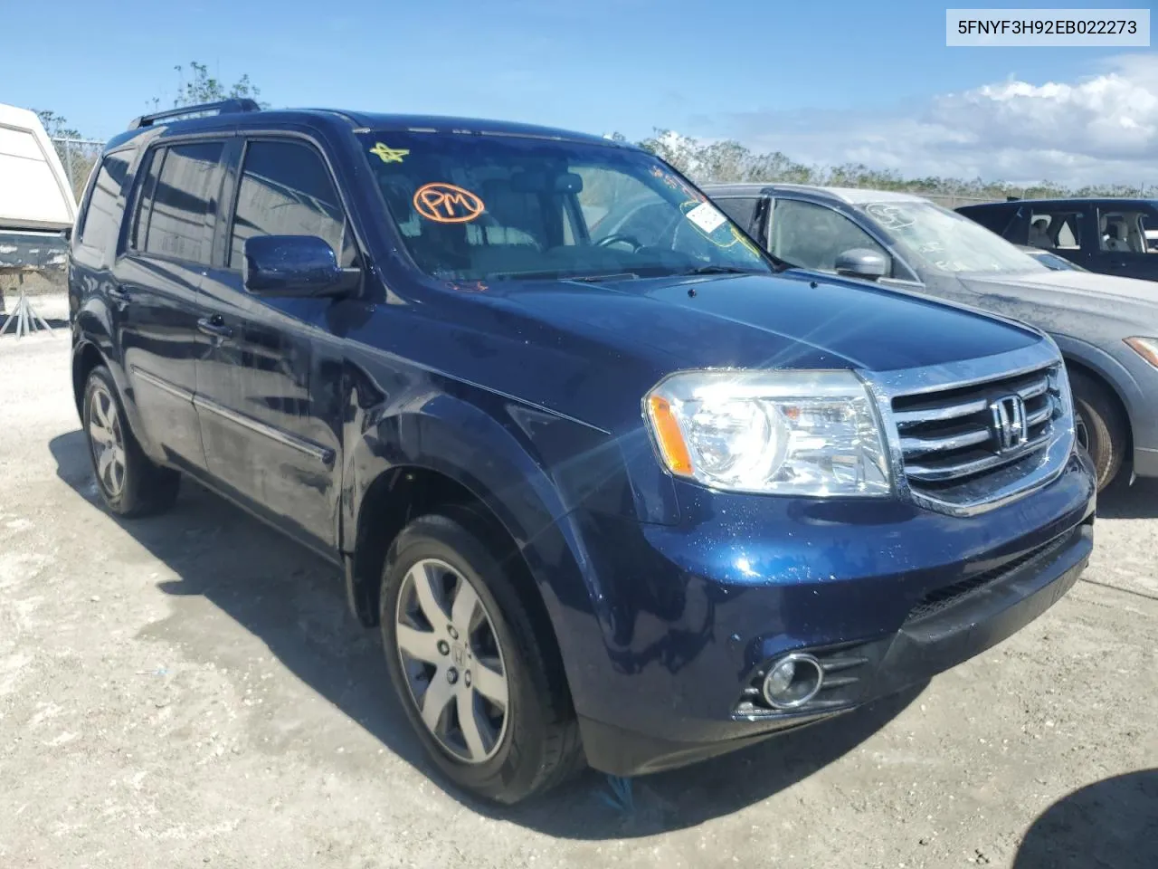 2014 Honda Pilot Touring VIN: 5FNYF3H92EB022273 Lot: 74215354