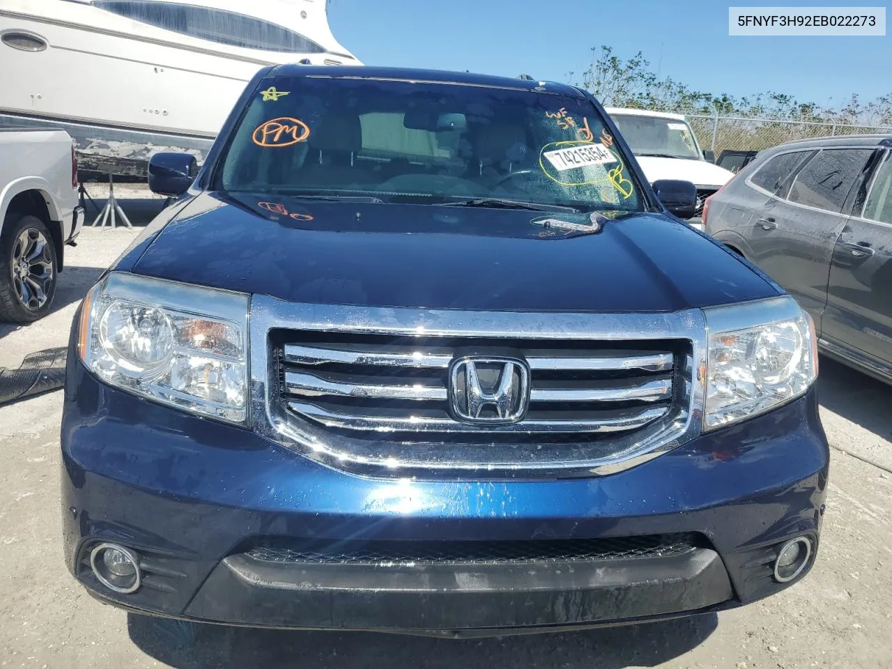 2014 Honda Pilot Touring VIN: 5FNYF3H92EB022273 Lot: 74215354