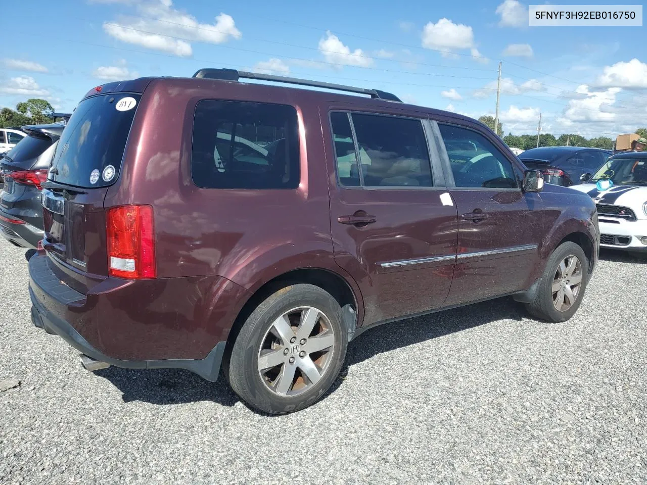 5FNYF3H92EB016750 2014 Honda Pilot Touring