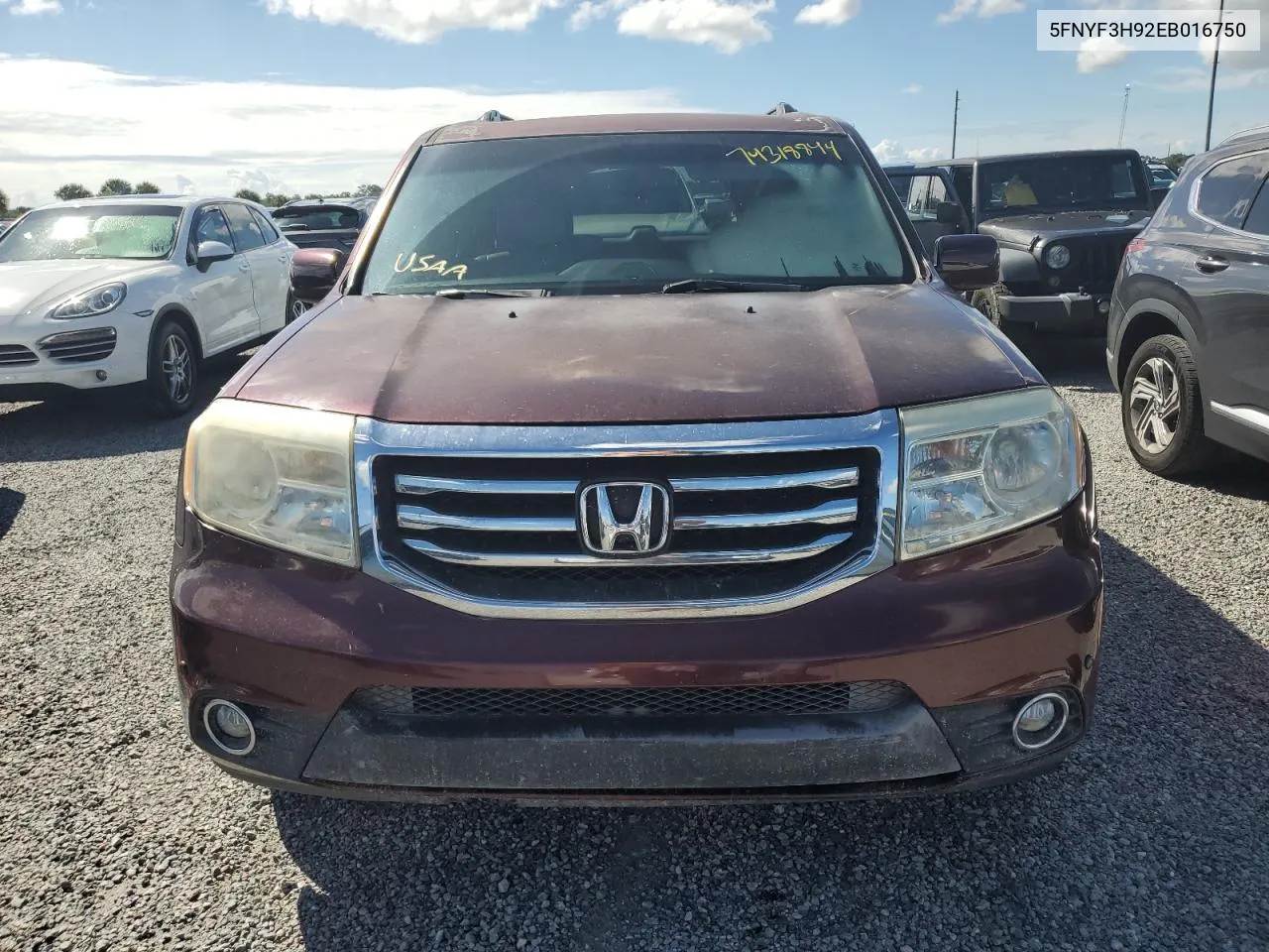 2014 Honda Pilot Touring VIN: 5FNYF3H92EB016750 Lot: 74318844