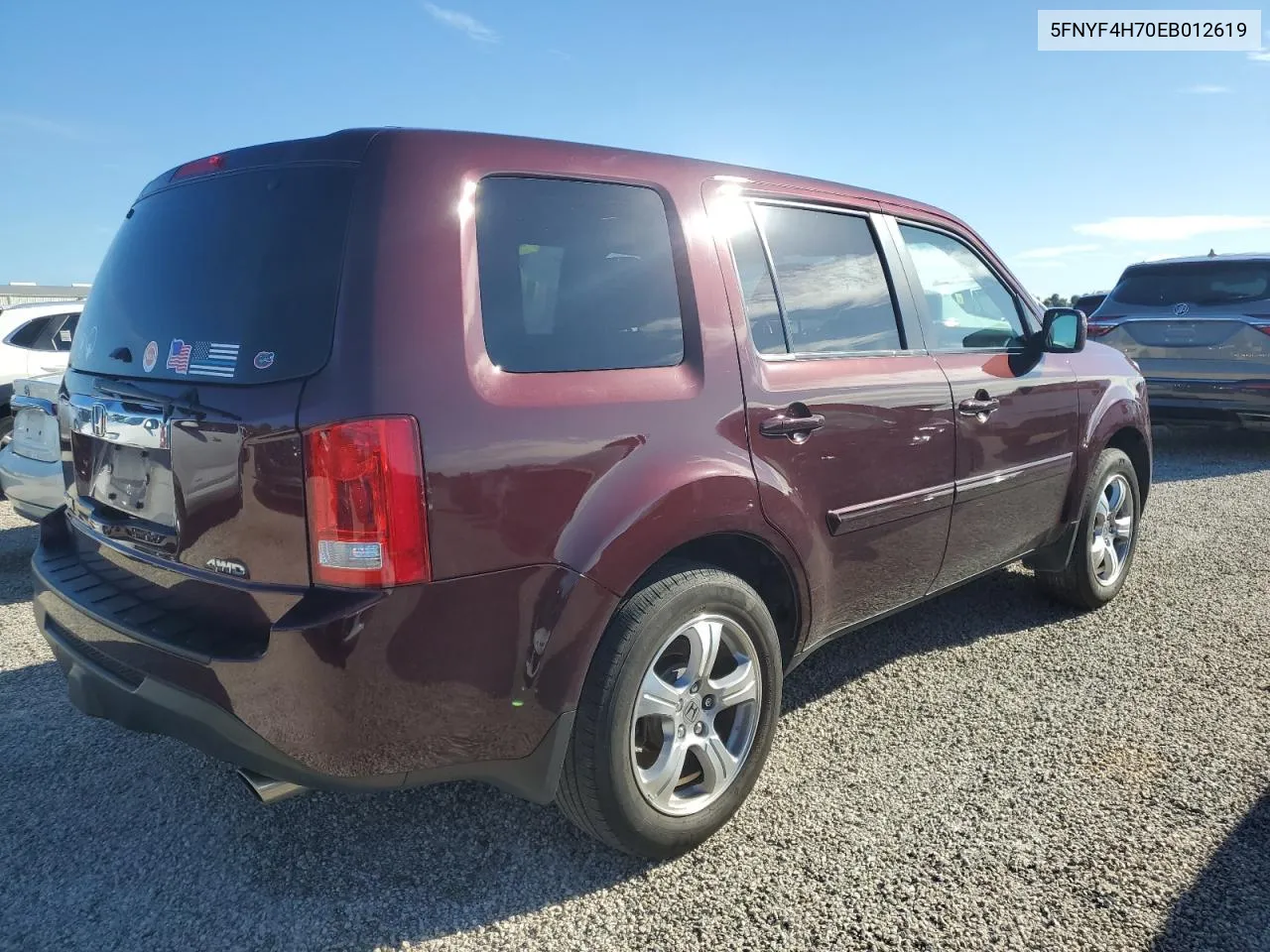 2014 Honda Pilot Exln VIN: 5FNYF4H70EB012619 Lot: 74440744