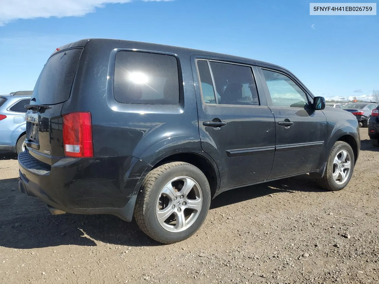 2014 Honda Pilot Ex VIN: 5FNYF4H41EB026759 Lot: 75554074