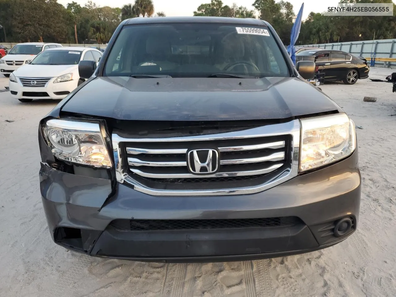 2014 Honda Pilot Lx VIN: 5FNYF4H25EB056555 Lot: 75599054