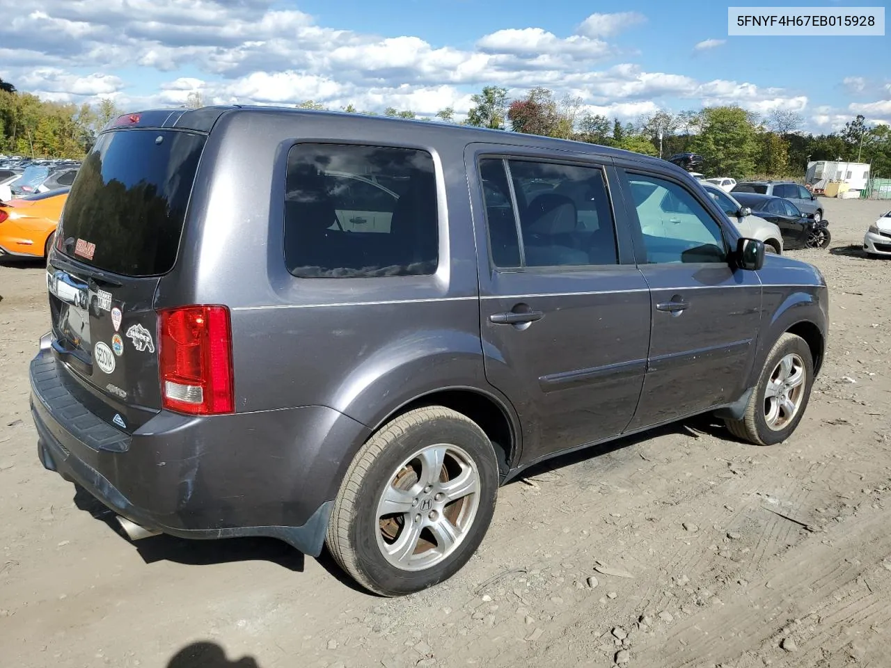 2014 Honda Pilot Exl VIN: 5FNYF4H67EB015928 Lot: 75659034