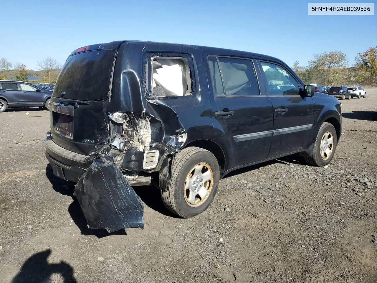 2014 Honda Pilot Lx VIN: 5FNYF4H24EB039536 Lot: 75736604