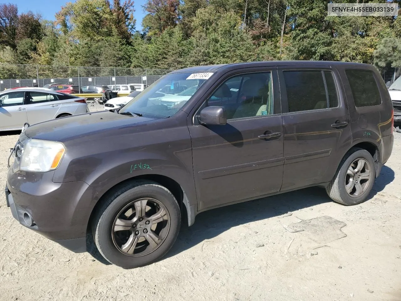 5FNYF4H55EB033139 2014 Honda Pilot Exl