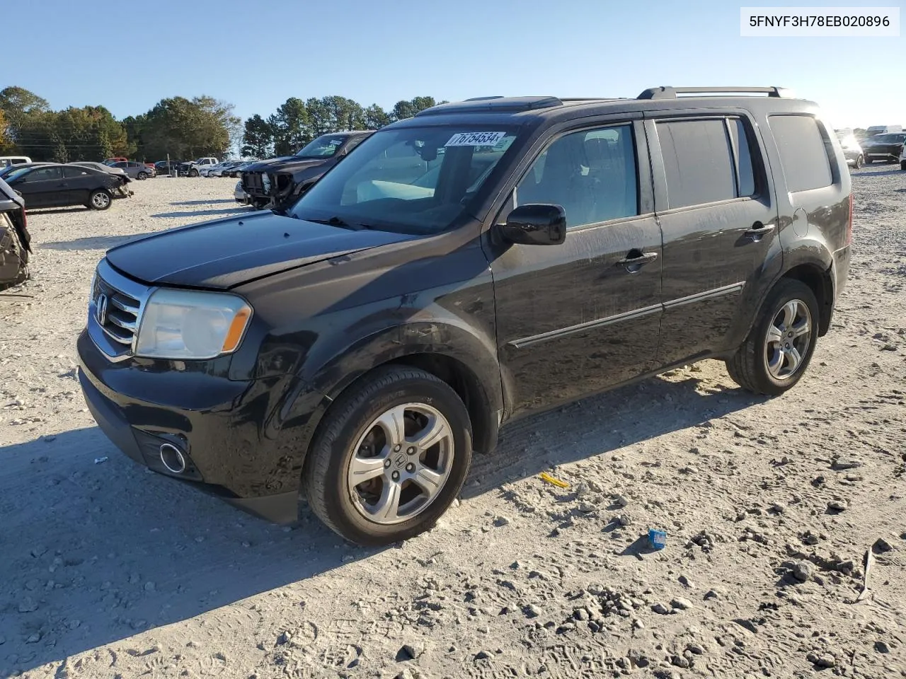 2014 Honda Pilot Exln VIN: 5FNYF3H78EB020896 Lot: 76754534