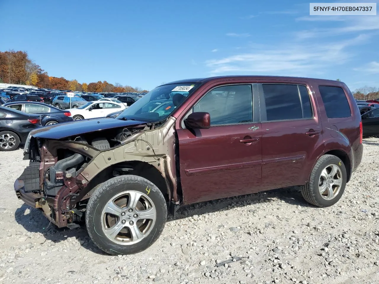 2014 Honda Pilot Exln VIN: 5FNYF4H70EB047337 Lot: 77169034