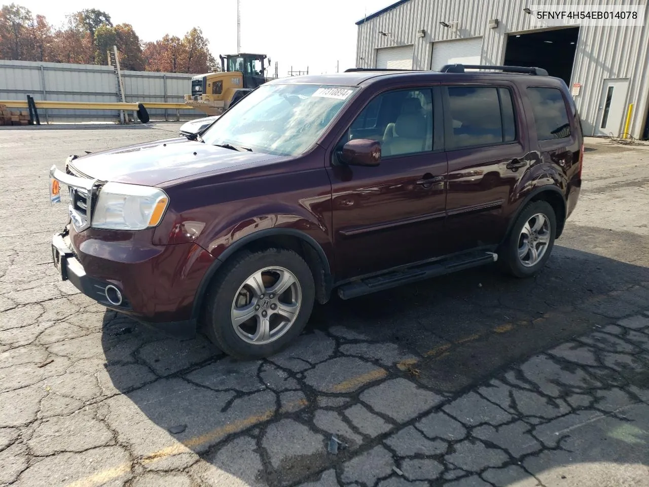 2014 Honda Pilot Exl VIN: 5FNYF4H54EB014078 Lot: 77310894