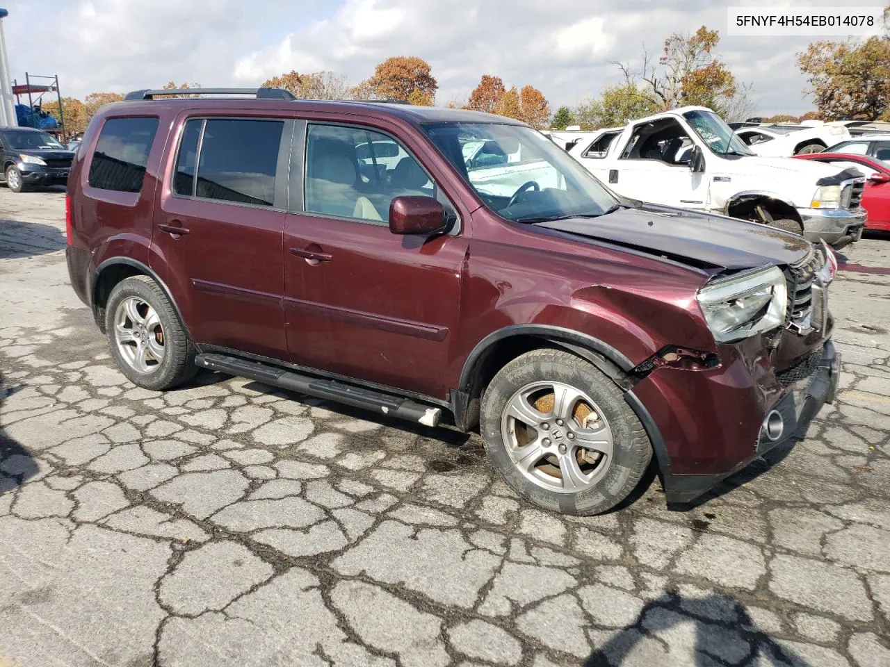 2014 Honda Pilot Exl VIN: 5FNYF4H54EB014078 Lot: 77310894