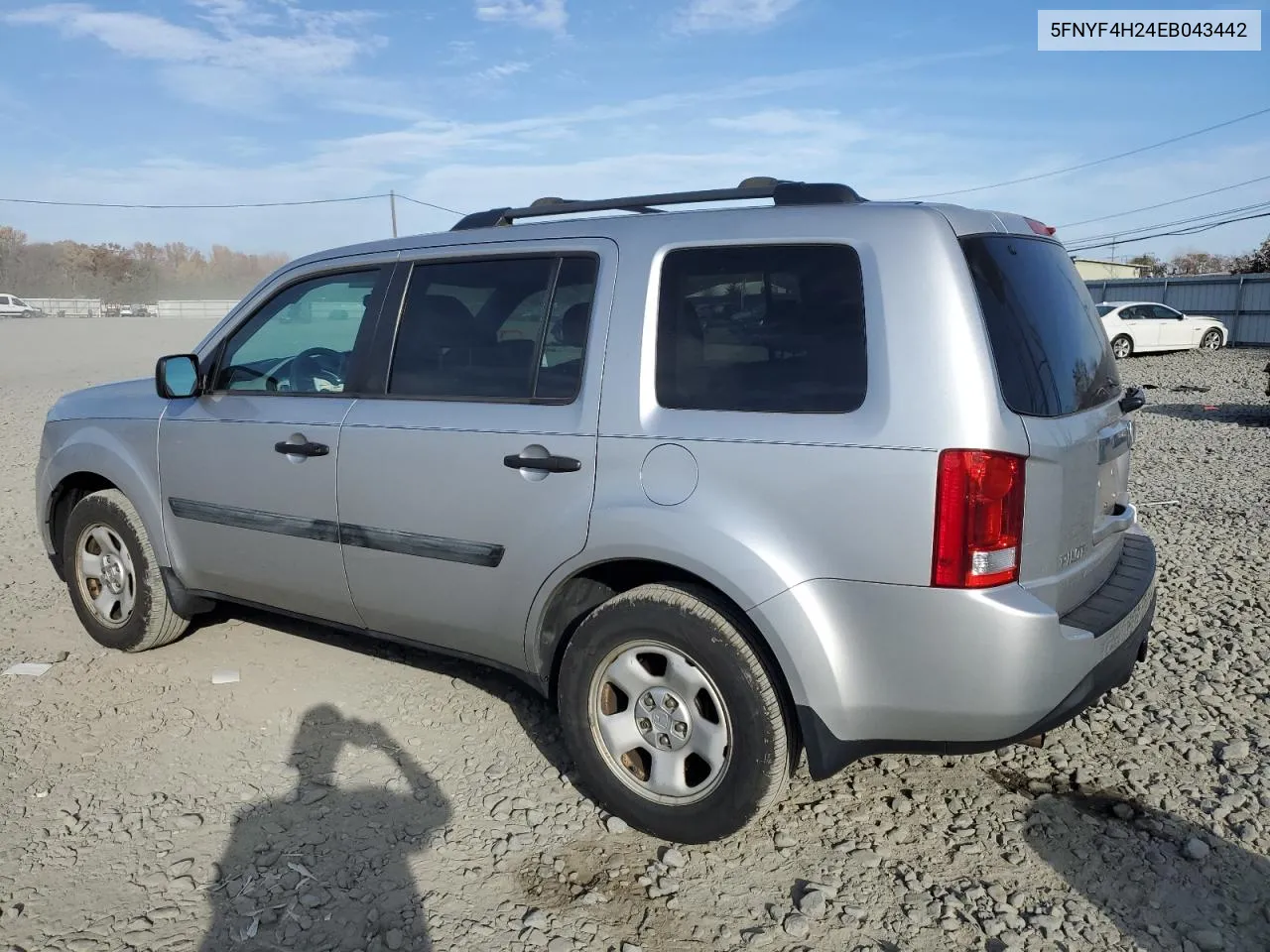 2014 Honda Pilot Lx VIN: 5FNYF4H24EB043442 Lot: 77739844