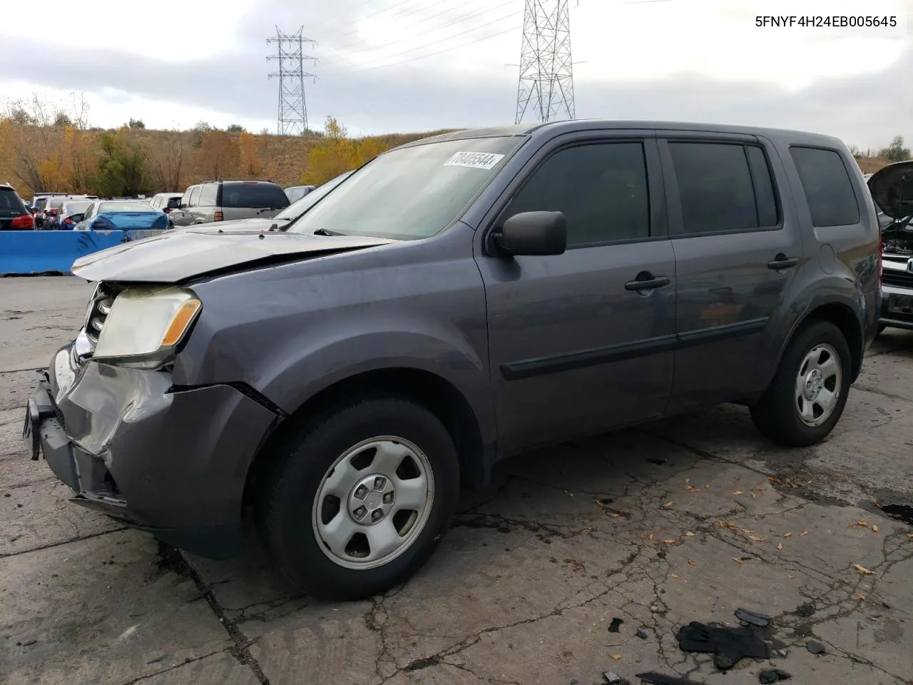 2014 Honda Pilot Lx VIN: 5FNYF4H24EB005645 Lot: 78405544