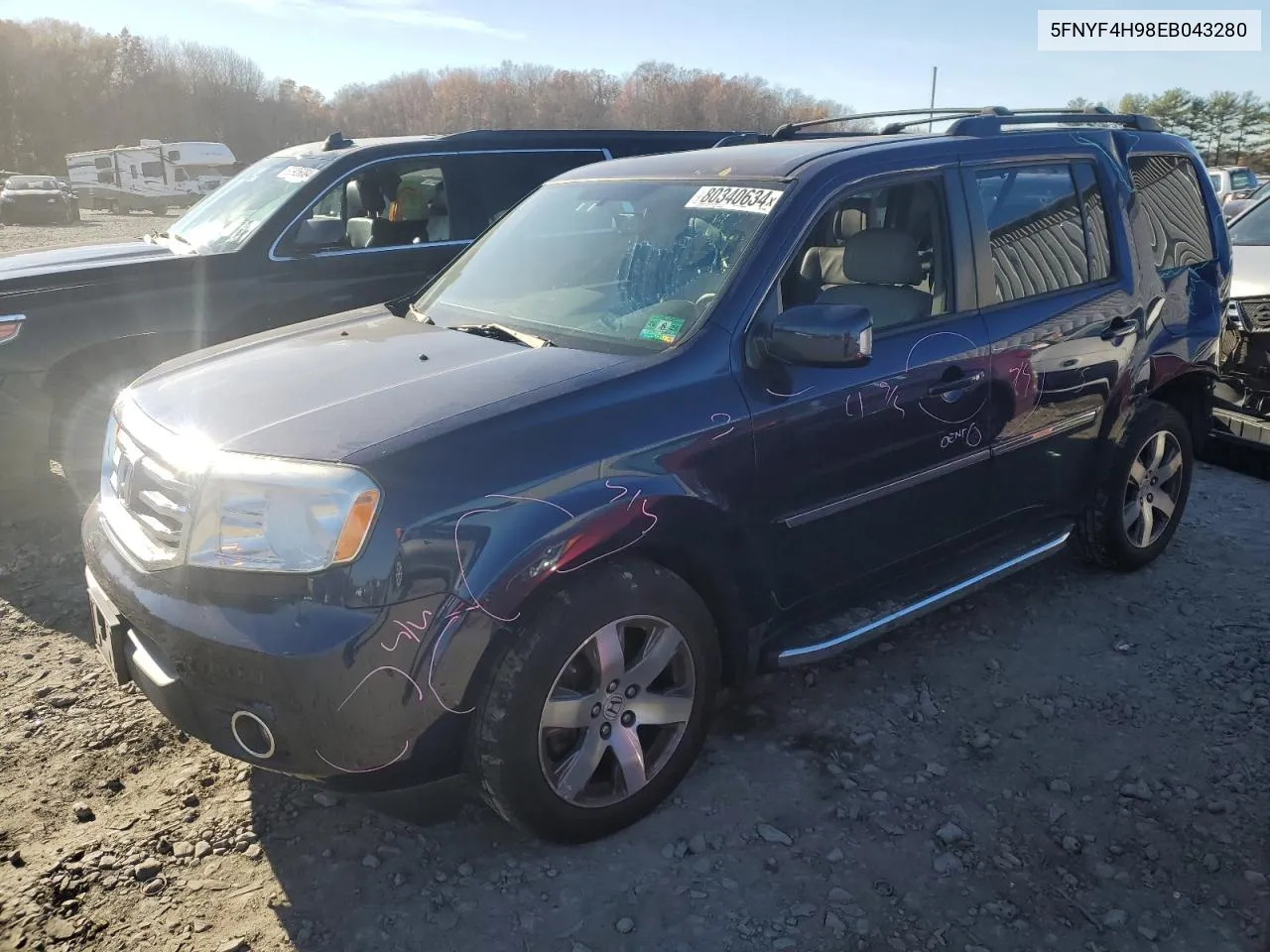 2014 Honda Pilot Touring VIN: 5FNYF4H98EB043280 Lot: 80340634