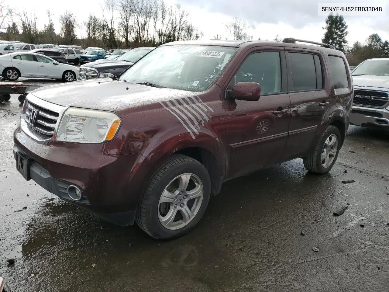 2014 Honda Pilot Exl VIN: 5FNYF4H52EB033048 Lot: 81988123