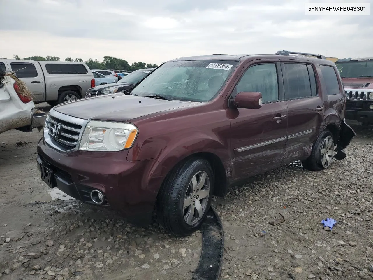 2015 Honda Pilot Touring VIN: 5FNYF4H9XFB043301 Lot: 54610894