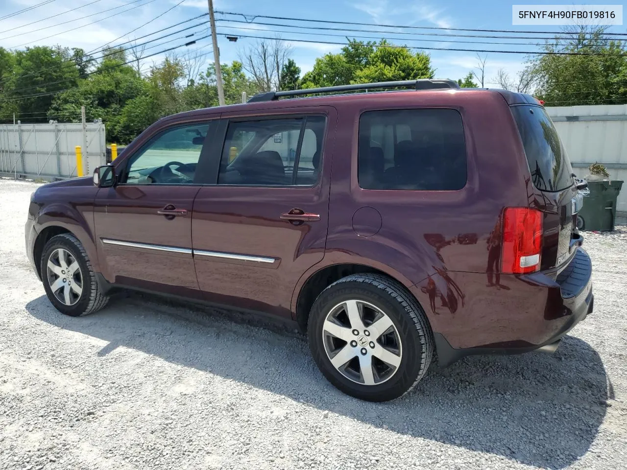 2015 Honda Pilot Touring VIN: 5FNYF4H90FB019816 Lot: 61098824