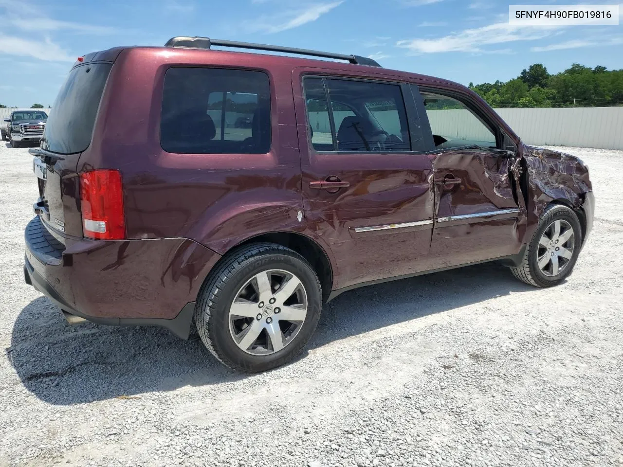 2015 Honda Pilot Touring VIN: 5FNYF4H90FB019816 Lot: 61098824