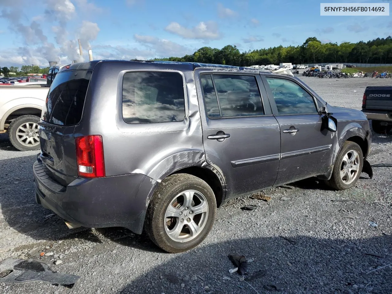 5FNYF3H56FB014692 2015 Honda Pilot Exl