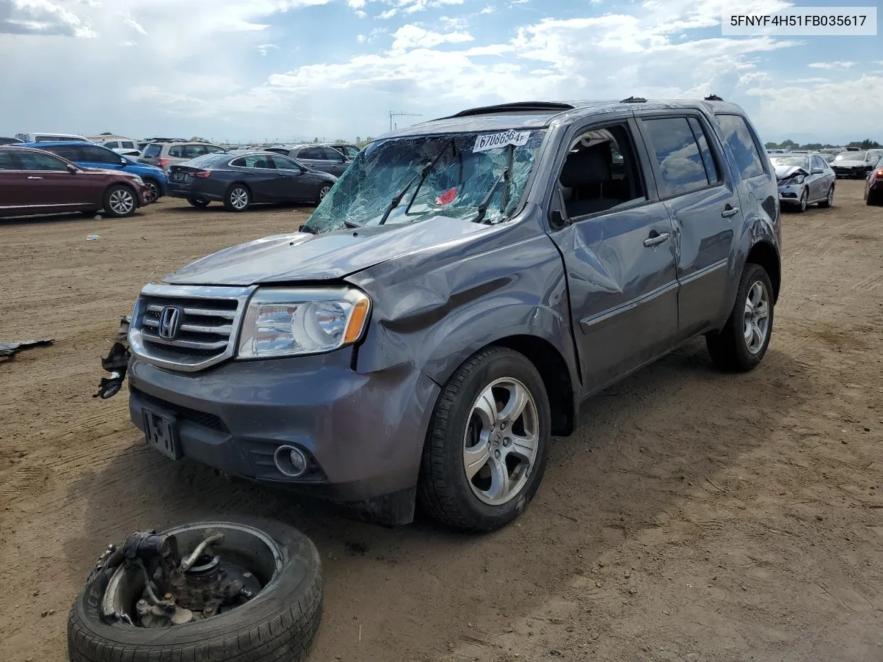 2015 Honda Pilot Exl VIN: 5FNYF4H51FB035617 Lot: 67086564