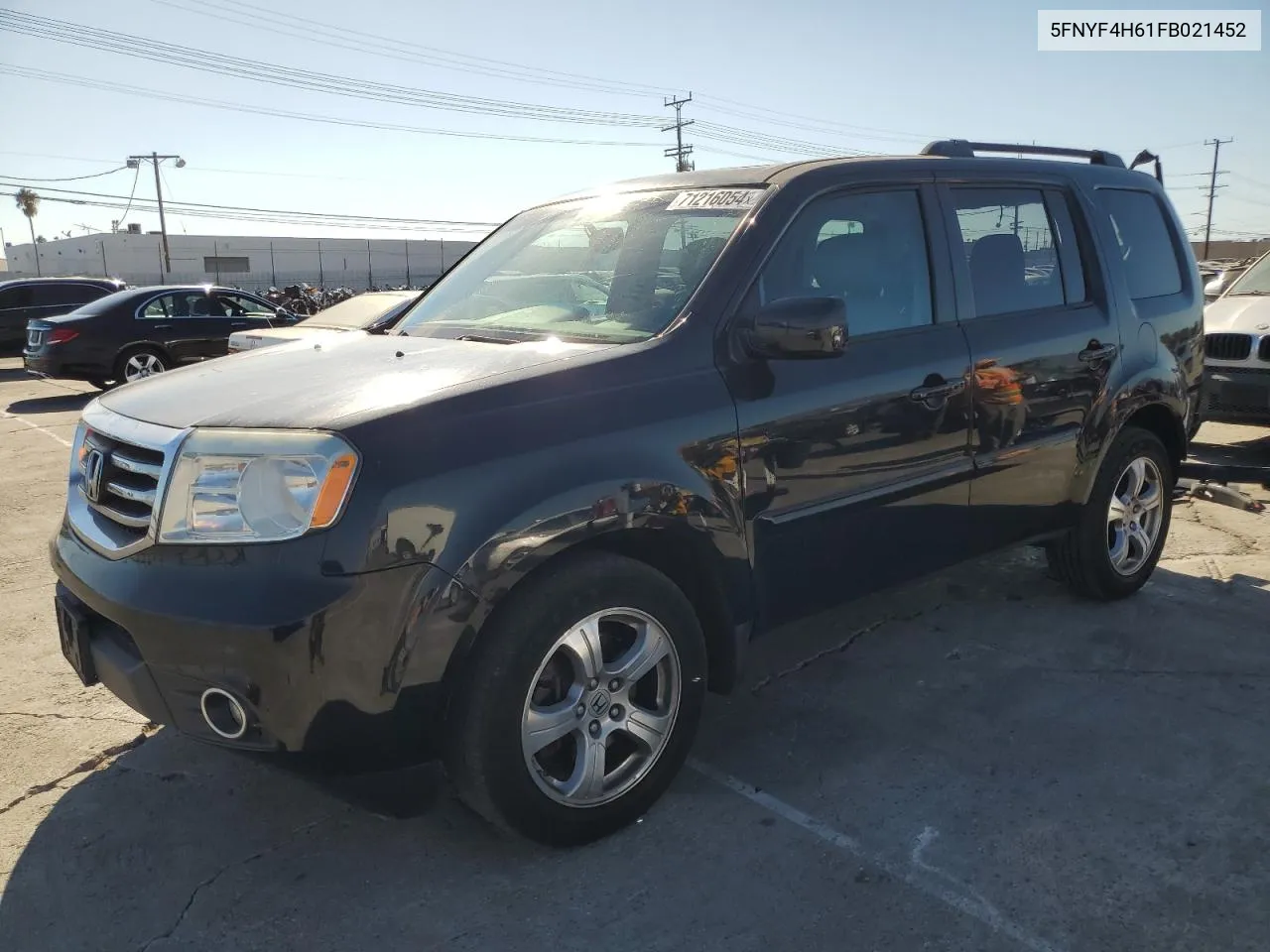 2015 Honda Pilot Exl VIN: 5FNYF4H61FB021452 Lot: 71216054